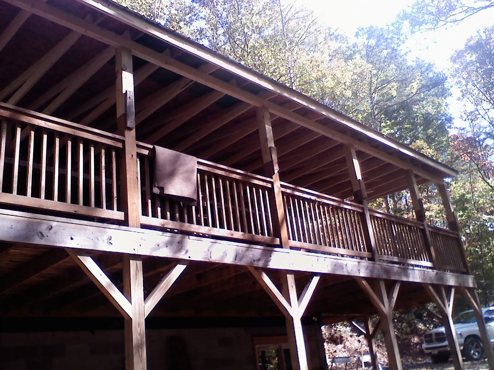 Timber framing under a new elevated porch and deck — Roof Leak Repair in Walters by Roofing Brothers